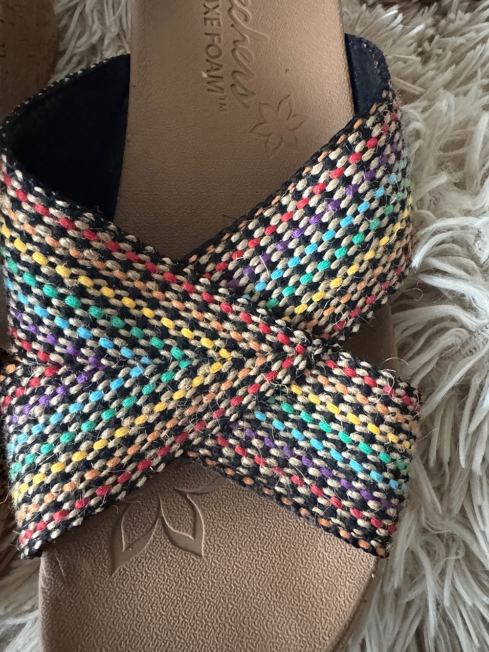 Skechers Multicolor Woven Crossband Wedge Sandals - Picture 2 of 8